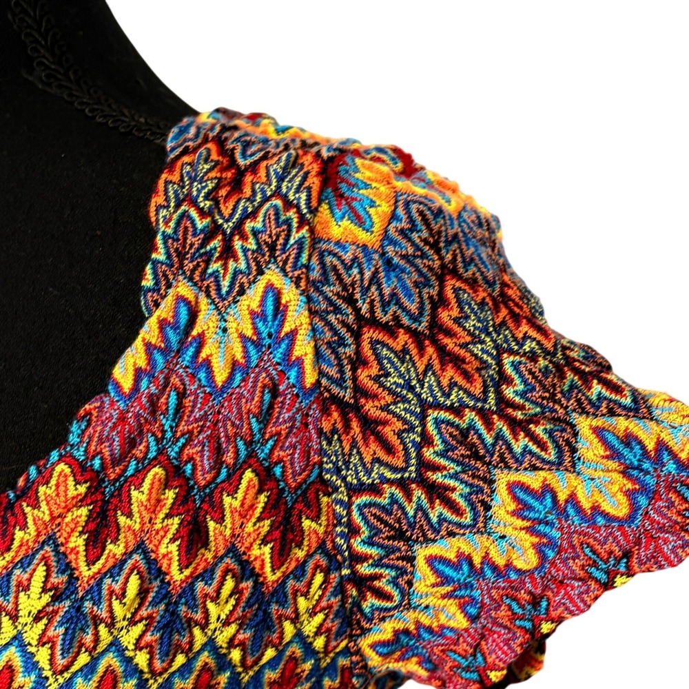 Vintage Chevron Knit Top Small Psychedelic Indie Artsy Retro Festival Y2K Rave - Picture 3 of 9